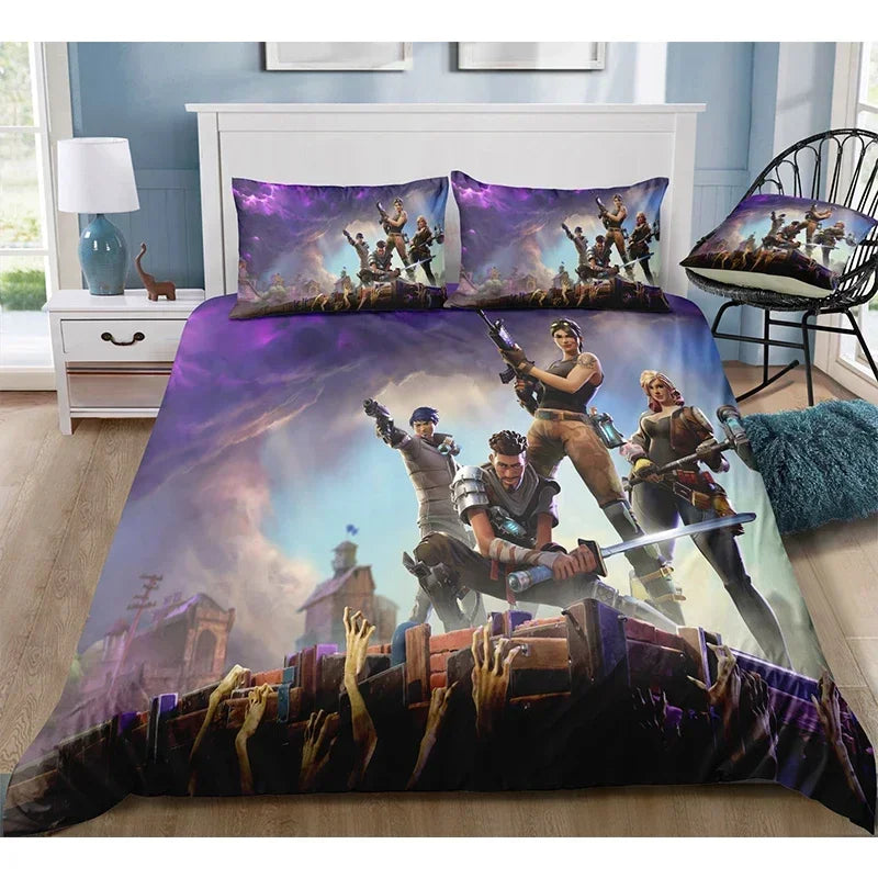 Détail tissu microfibre housse de couette Fortnite
