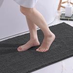 tapis bain microfibre gris clair moderne antidérapant absorbant large salon chambre