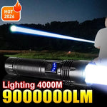 lampe torche led rechargeable 50w intense résistante camping travail noir texturé