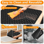 tapis protection induction silicone anti dérapant moderne motif géométrique noir 78x52cm