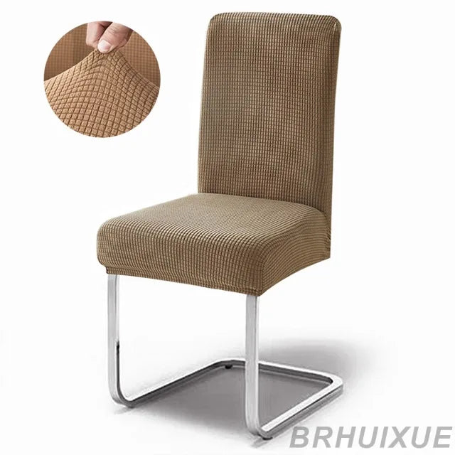 housse chaise jacquard gris moderne adhésif lavable amovible salle manger cuisine
