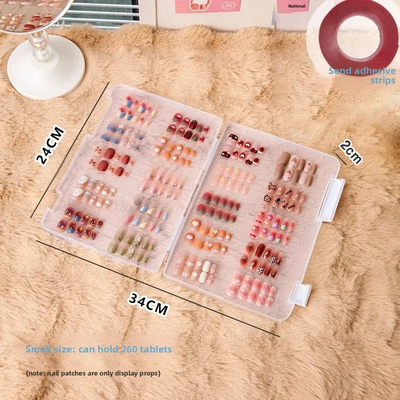 coffret rangement faux ongles multicolores modernes grande capacité portatif transparent accessoire nail art