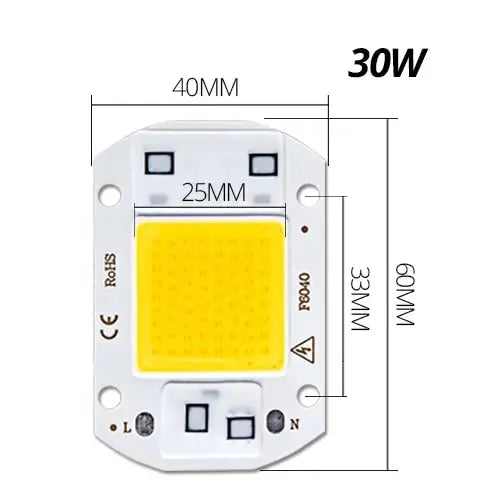lampe led cob 20w 30w 50w blanc mat moderne vis aluminium 220v 110v