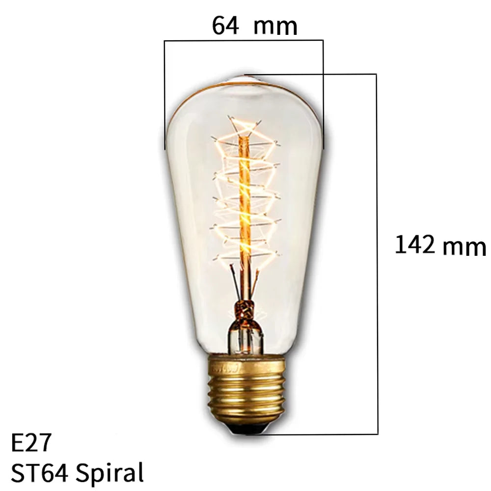 ampoule led filament rétro vintage globe transparent spirale dorée culotte e27 salon