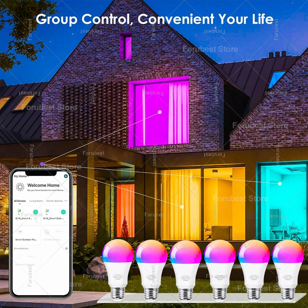 ampoule led intelligente e27 blanc multicolore wifi bluetooth decoration maison moderne