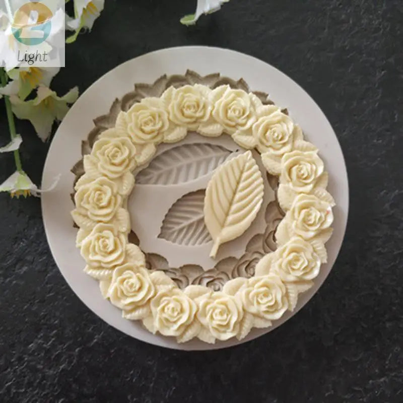 moule silicone gâteau mariage roses feuilles saint valentin chocolat bricolage
