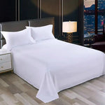 drap plat blanc lisse moderne deux taies oreillers blancs lisses lits simples doubles maison