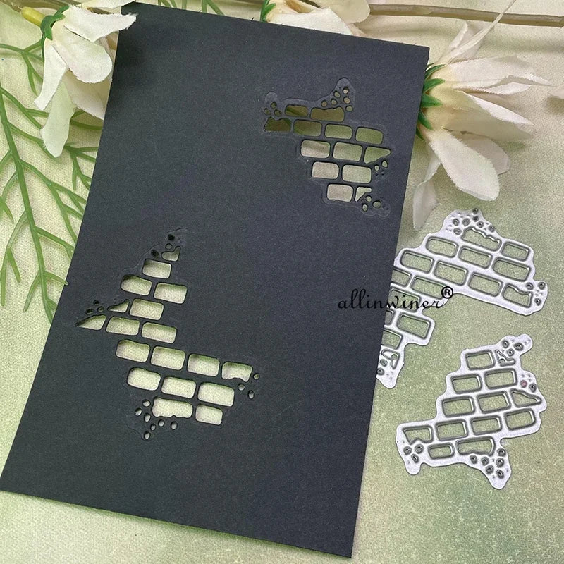 découpe manuelle carte postale brique relief artisanal noir papier gaufré scrapbooking diy loisirs créatifsscrição