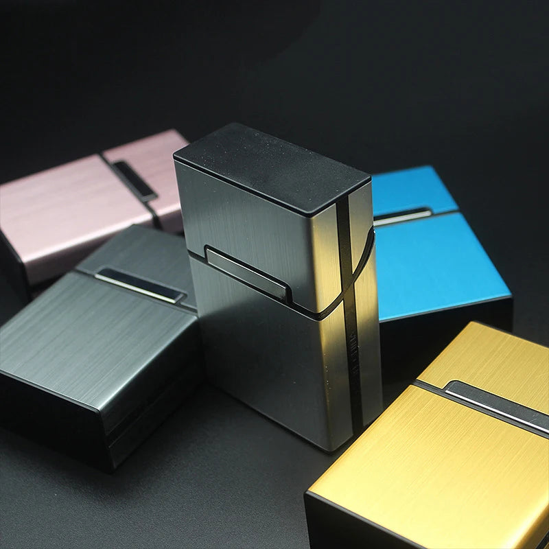 boîte rangement réutilisable métal aluminium moderne rectangle noir argent rose doré bleu respectueux environnement