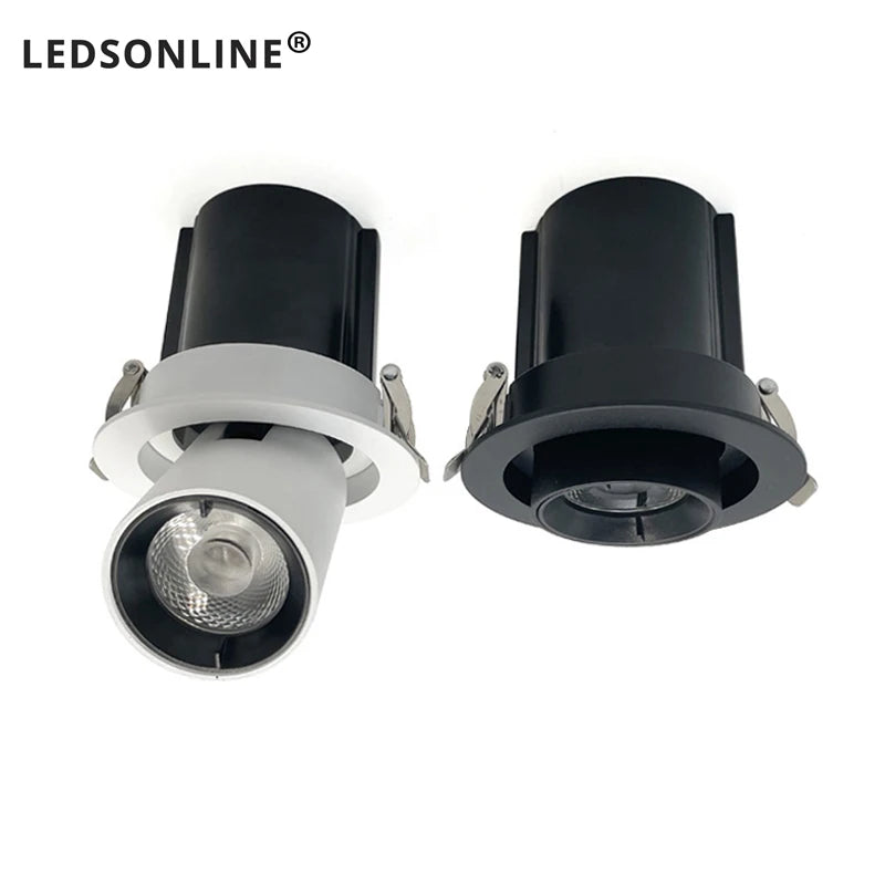 Spot LED réglable 10W 15W blanc noir moderne clips inclusion