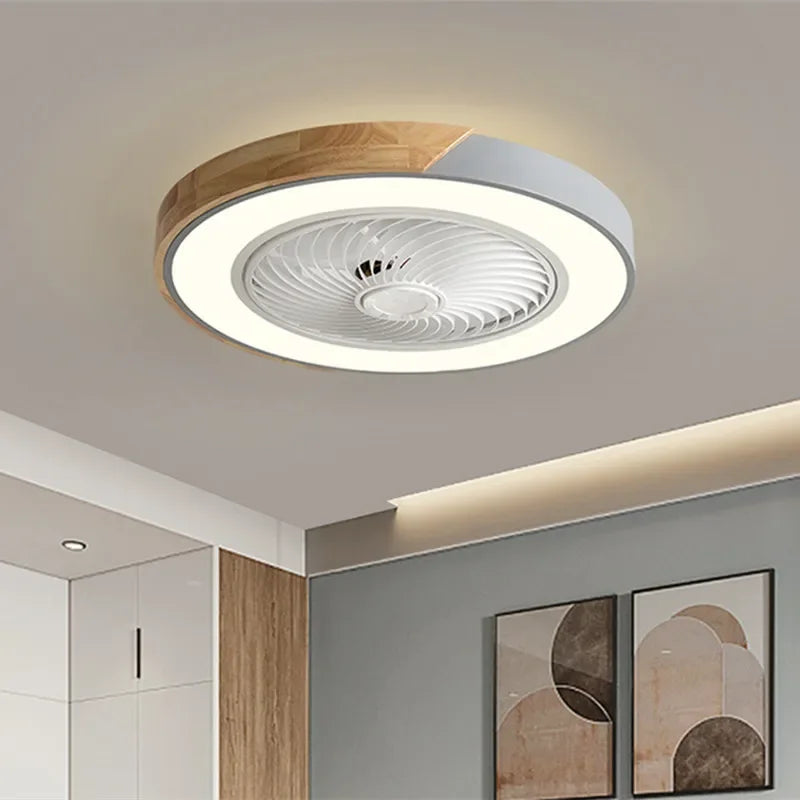 ventilateur led moderne gris blanc bois naturel certification ul vde rohs