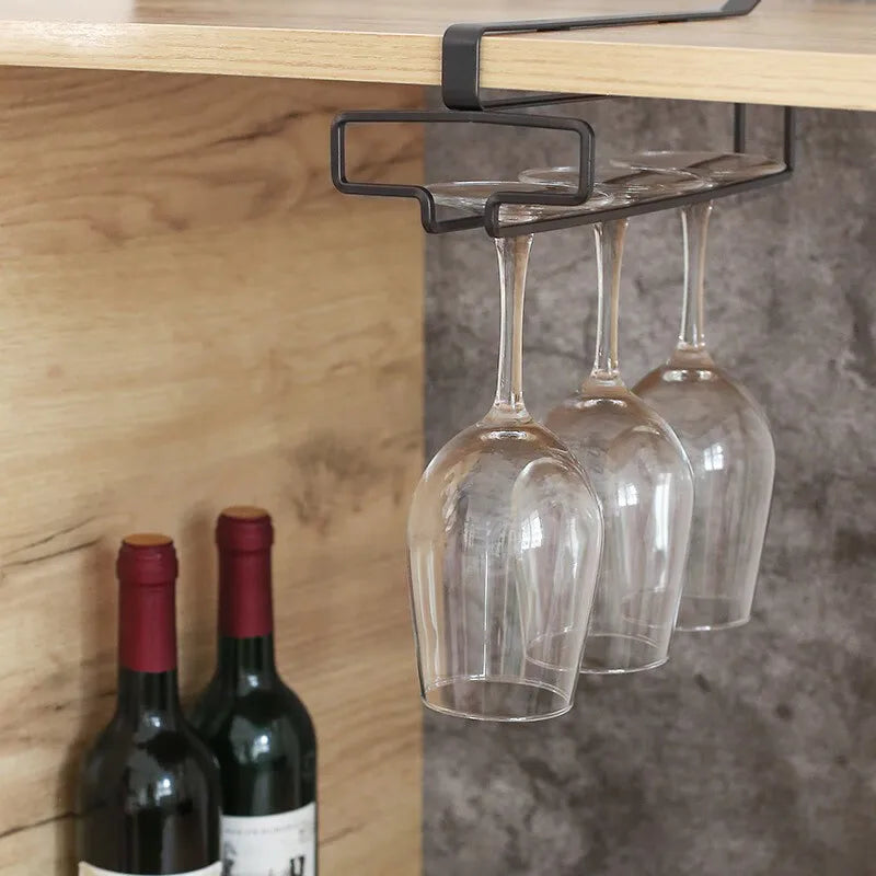 porte verres suspendus moderne blanc noir verres vin bouteilles étagère cuisine rangement minimaliste crochets