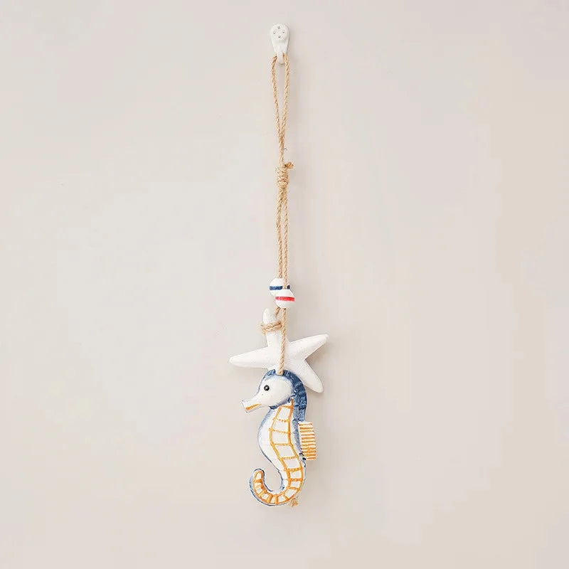 décoration murale artisanale hippocampe poisson coquillages étoile mer marine enfant chambre