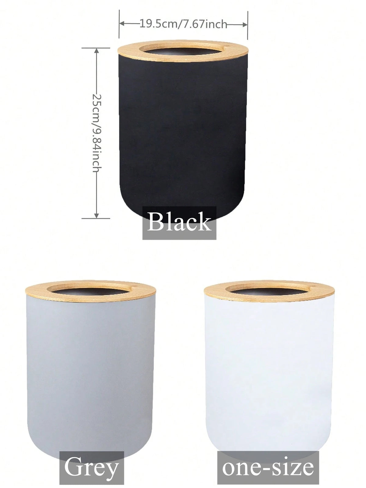 poubelle moderne plastique noir blanc gris rangement hygiène intérieur cuisine salle bains