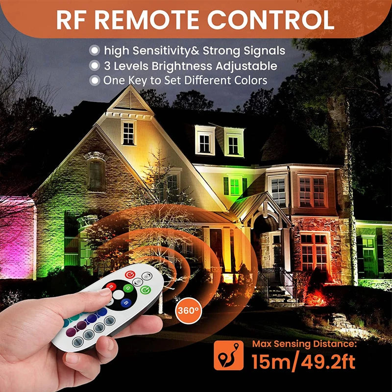 spot lumineux led extérieur noir moderne ip65 télécommande autonome flux lumineux 2492000