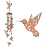 cloche vent artisanale cuivrée oiseau papillon grenouille crochet jardin thérapie sonore