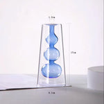 vase verre transparent billes sphériques minimaliste couleur gris bleu vert orange rose