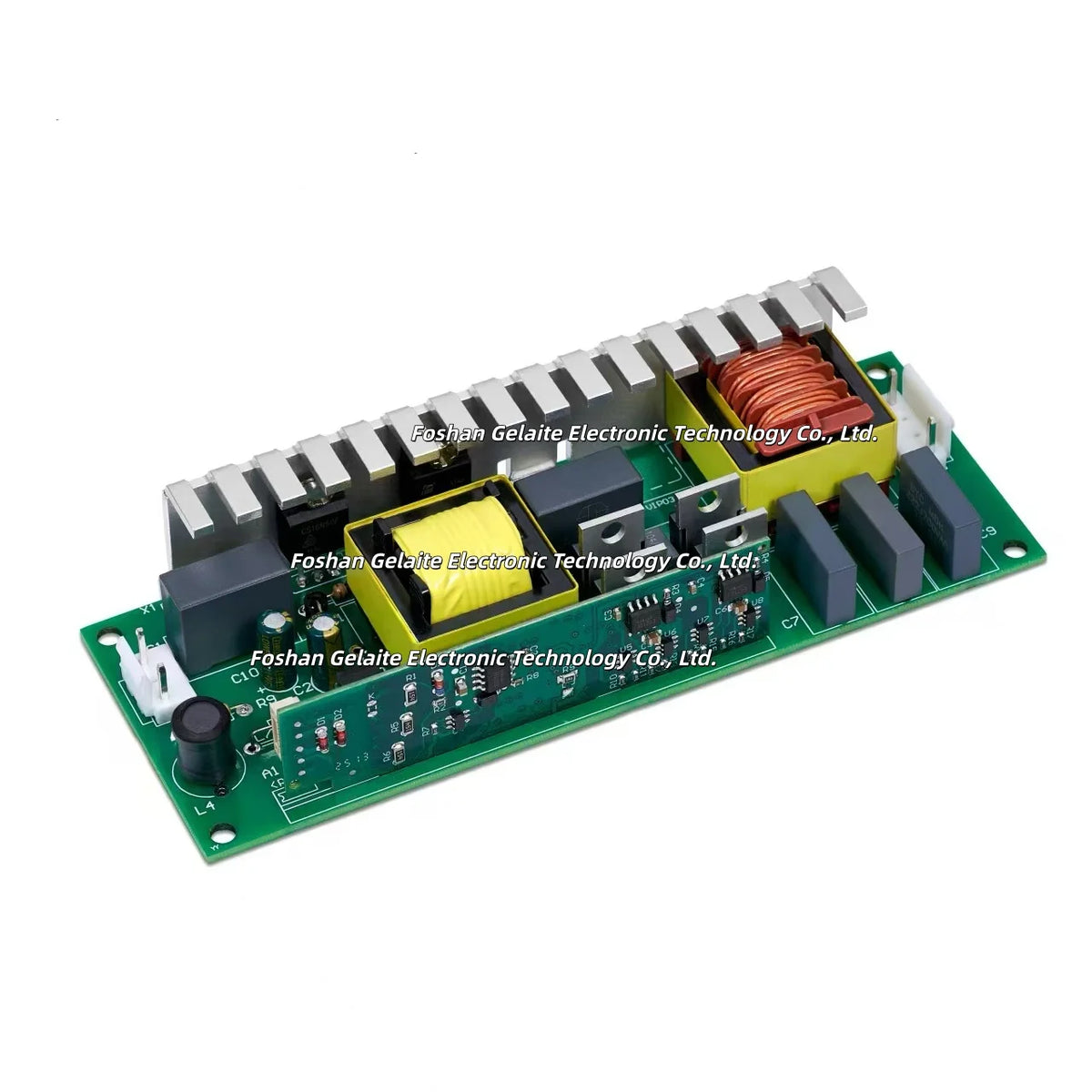 ampoule électrique vert condensateur bobine diode électronique gris jaune noir circuit imprimé