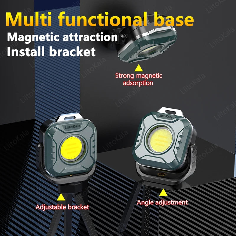 lampe travail portable led rechargeable 1200mAh 500lm gris argenté industrielle
