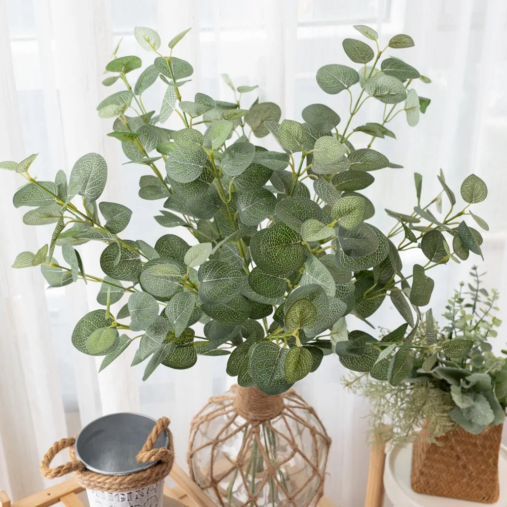 branche artificielle eucalyptus feuilles vertes naturel minimaliste deco intérieur 68cm