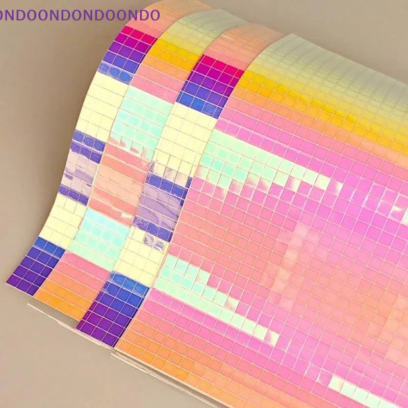 ruban miroir carreaux rose violet bleu vert moderne adhésif diy decoration mur art maison