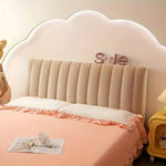 housse tête lit velours beige poche rangement coutures modernes