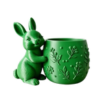 cache pot forme lapin motif végétal blanc vert rose décoration intérieur pâques animalier sculpté