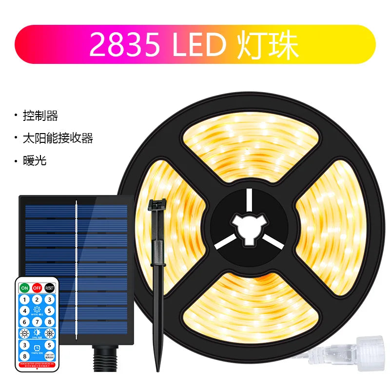 ruban led solaire multicolore modes points lumineux moderne clips