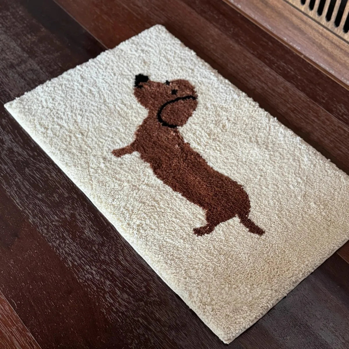 tapis bain antidérapant peluche motif chien chat décoratif doux salle bain maison