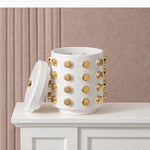 vase moderne blanc doré ø24x38.5cm vase moderne blanc doré ø27.5x28cm