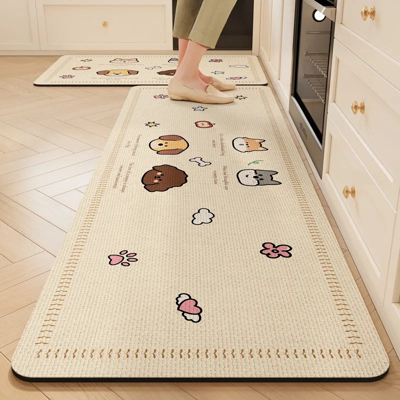 tapis animaux fruits motifs moderne cuisine entrée imperméable résistant lavable adhésif