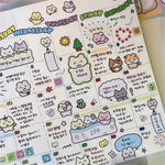ruban adhésif kawaii dessins animés jaune rose bleu blanc mignon chiens chats personnages