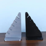 support livres moderne rayures horizontales gris noir blanc