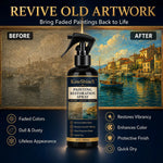 spray restauration peinture 100ml noir étiquette dorée contemporain rapide huile toile
