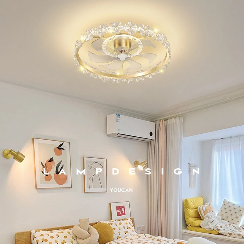 ventilateur or blanc moderne télécommande led transparent 50cm certification ul vde rohs