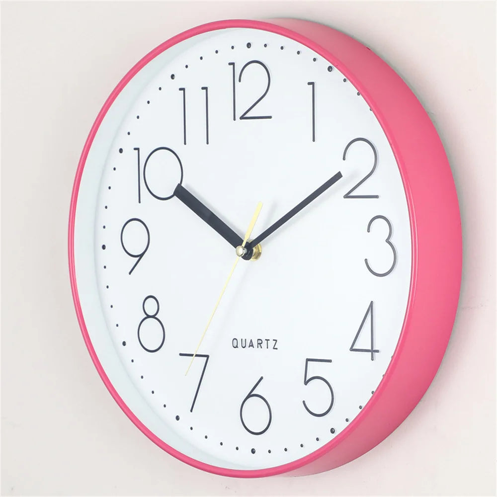 horloge murale moderne rose blanche noire bleue quartz aiguille unique minimaliste salon