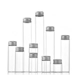 bouteilles transparentes stockage 10ml 20ml 30ml 40ml 50ml capsules métalliques respectueux environnement moderne minimaliste