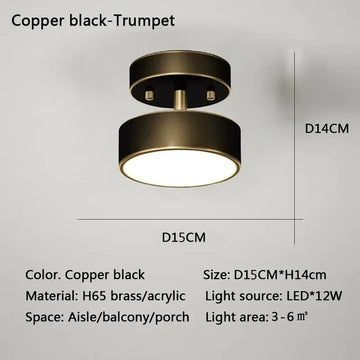 lampe moderne minimaliste or rond lisse montée surface interrupteur tactile 20cm