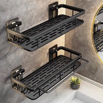 étagère murale contemporaine noire mat ventilée fixations vis imperméable double niveau