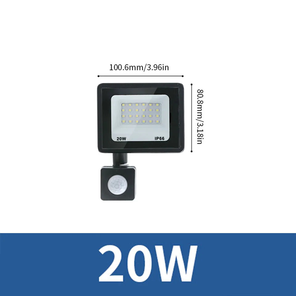 projecteur led capteur mouvement 10w 100w ip66 moderne noir aluminiumextérieur