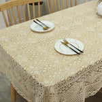 nappe table crochetée fleur motif coton beige clair decorative traditionnelleextérieur mariage festivités