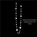 guirlande décorative multicolore stars lunes cercles effet holographique iridescent enfantin cosmique festif