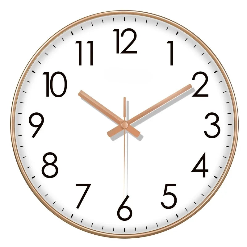 horloge murale quartz aiguille noir blanc simple facile lecture minimaliste sans tic tac moderne
