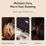 lampe lecture led rechargeable sans fil clip table réglable moderne noire toucher interrupteur
