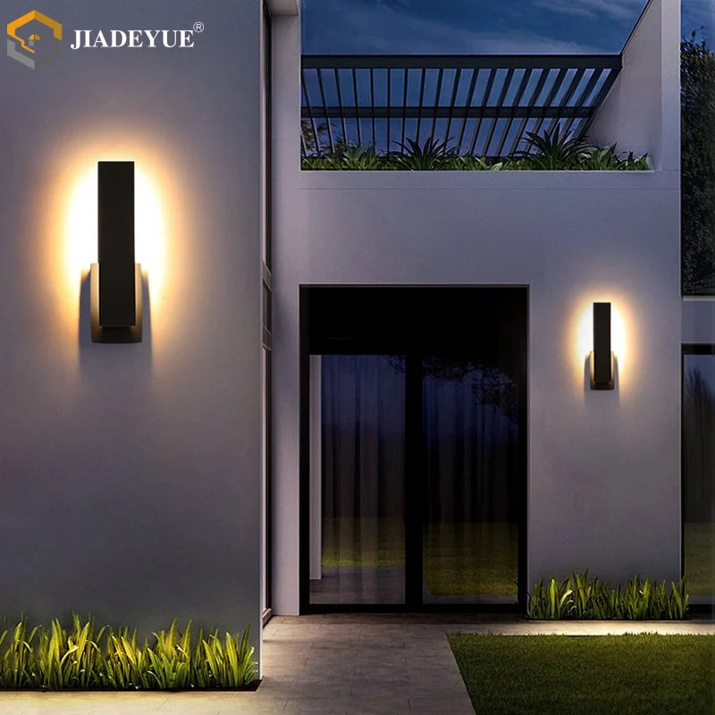 lampe murale extérieure led noir minimaliste moderne autonome hydrofuge 85 265v