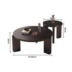 table basse moderne bois noir minimaliste salon 70cm large 38cm haut