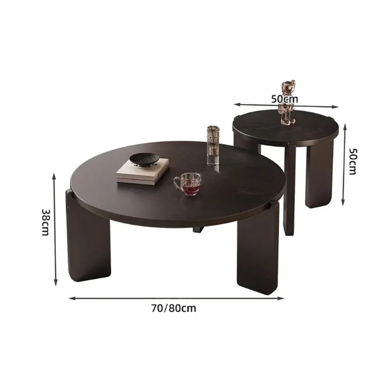 table basse moderne bois noir minimaliste salon 70cm large 38cm haut