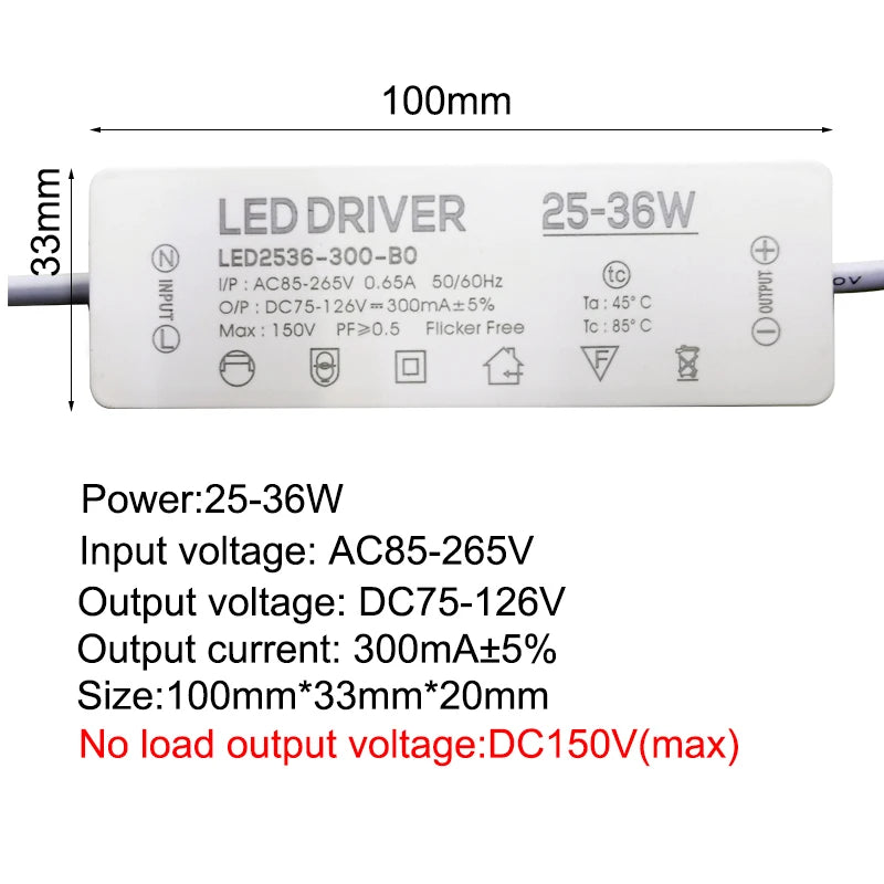 pilote led alimentation 3w 12w 18w durable facile ac85 265v rohs ccc