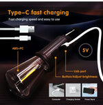 lampe camping rechargeable usb transparente moderne crochetsModes éclairage port usb