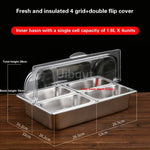 bac alimentaire acier inoxydable couvercle transparent poignée buffet cuisine moderne